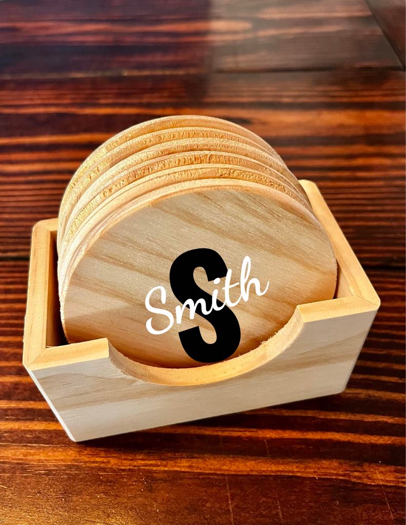 WOODEN COASTER SET