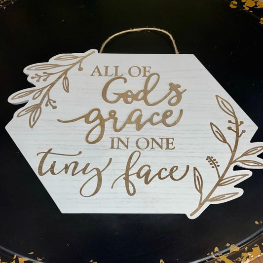 ALL OF GOD'S GRACE IN ONE TINY FACE SIGN